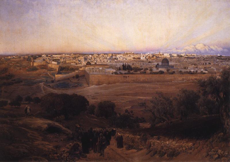 Gustav Bauernfeind Jerusalem from the Mount of Olives.